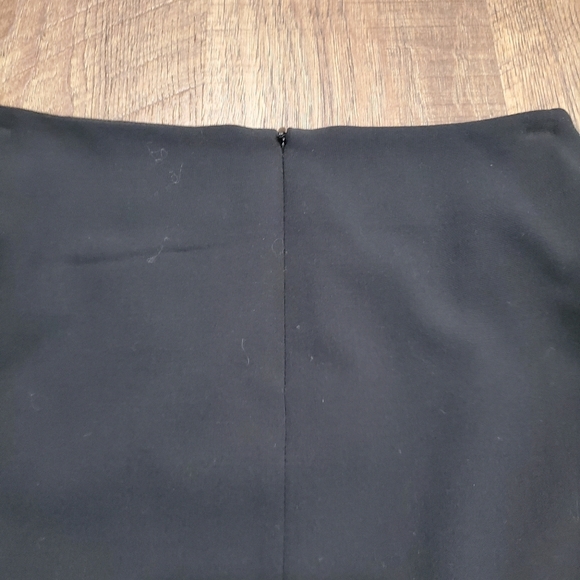 Theory Golda Black Pencil Skirt Slit Preppy Wool Office Classic Neutral Work 0 - Picture 10 of 14